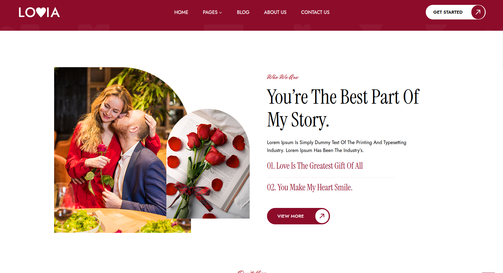 Homepage showcase preview